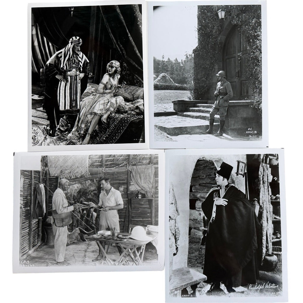 4 8x10 Rudolph Valentino Photos The Eagle, Son of the Sheik, Conquering Power