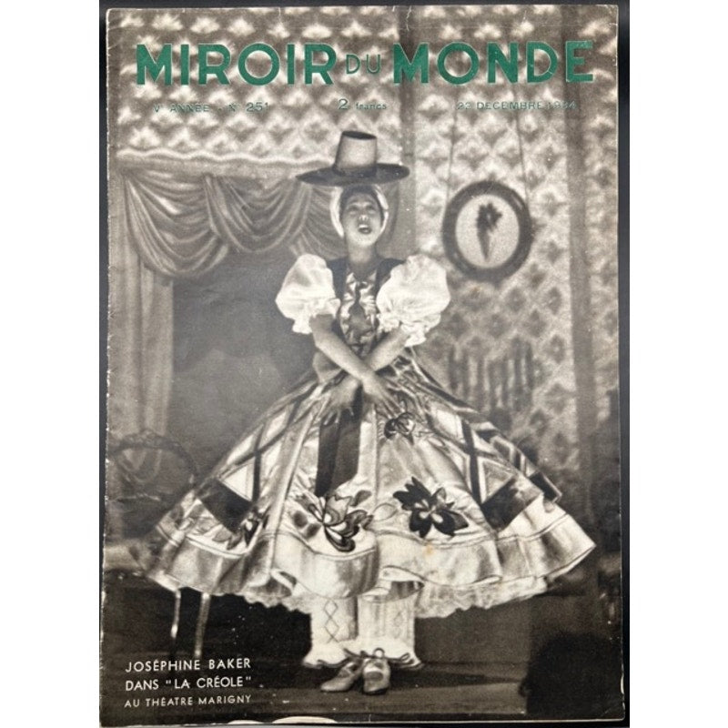 RARE French 1934 Miroir du Monde Josephine Baker Magazine Hollywood La Creole, Folies Bergere, French Resistance, Banana Costume Black Venus