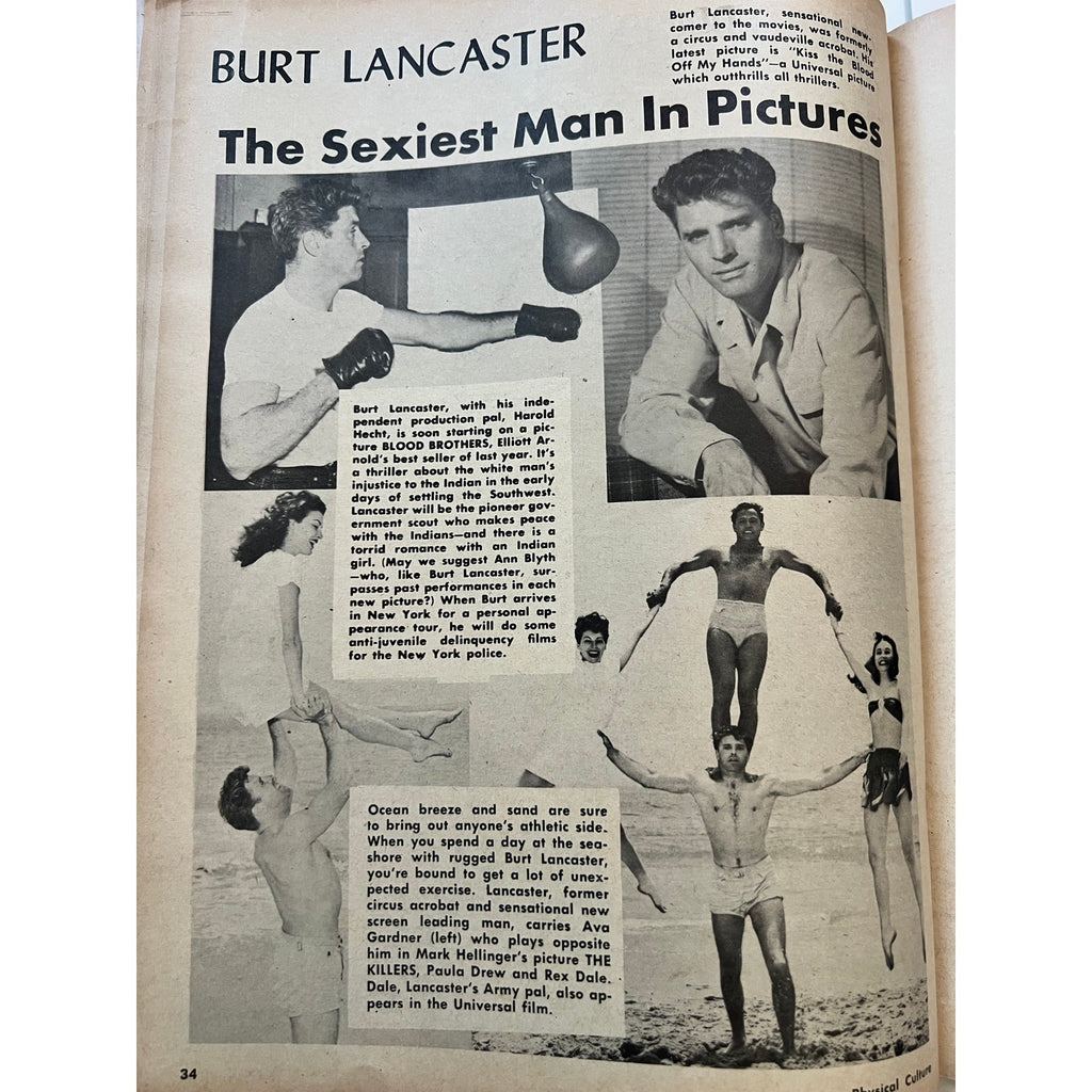 Physical Culture 1948 Babe Ruth Magazine Bambino Sultan of Swat, New York Yankees, Brooklyn Dodgers, Boston Red Sox, Baseball, MLB