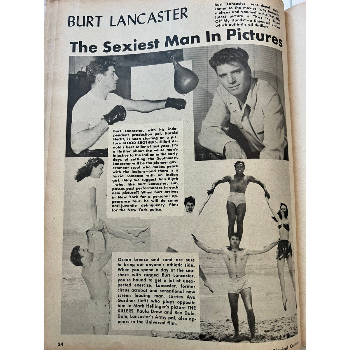 Physical Culture 1948 Babe Ruth Magazine Bambino Sultan of Swat, New York Yankees, Brooklyn Dodgers, Boston Red Sox, Baseball, MLB