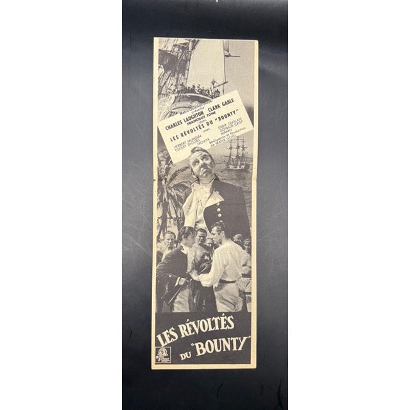 1946 Spanish Clark Gable Movie Herald Handbill Mutiny on the Bounty Hollywood, Gone with the Wind, Fletcher Christian, Misfits