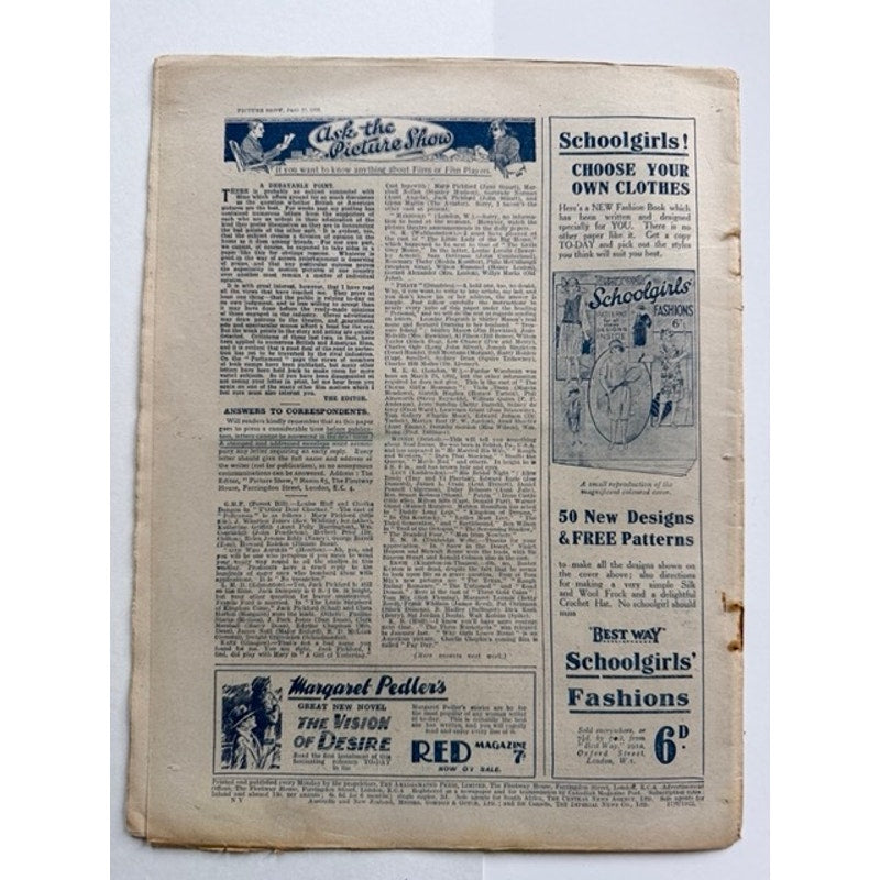 RARE UK Picture Show 1922 Charlie Chaplin Magazine Pay Day Charles Chaplin, Little Tramp, Gold Rush, The Kid, City Lights, Modern Times