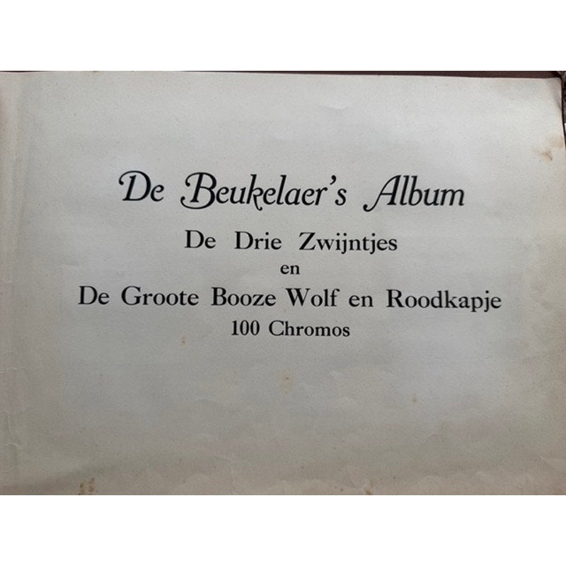 Complete 1930s De Beukelaer Disney Card Album Three Little Pigs & The Big Bad Wolf, Little Red Riding Hood, 100 Cards, Silly Symphony