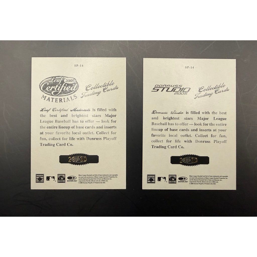 Two 2005 Donruss Zenith Leaf Lou Brock 23/30 St. Louis Cardinals Chicago Cubs HOF, Stolen Bases, World Series Champion