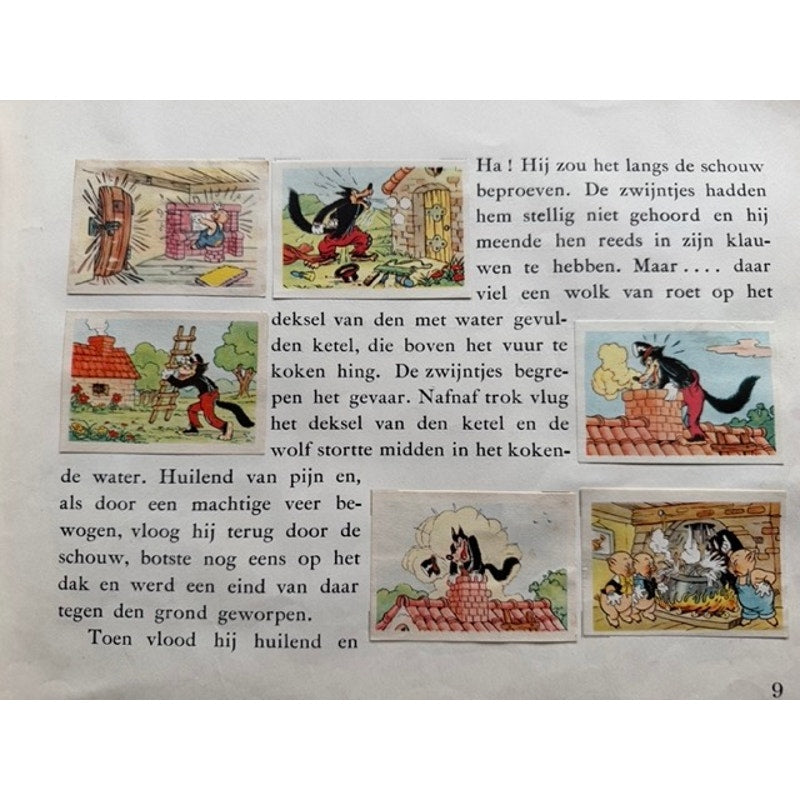 Complete 1930s De Beukelaer Disney Card Album Three Little Pigs & The Big Bad Wolf, Little Red Riding Hood, 100 Cards, Silly Symphony