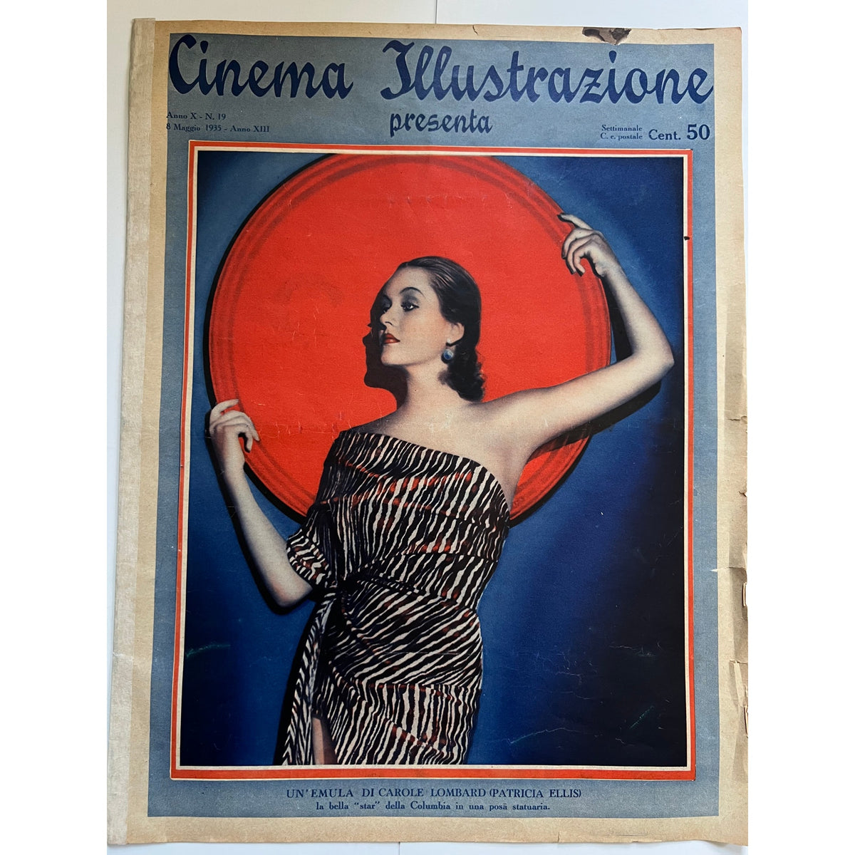 RARE Oversized Italian 1935 Carole Lombard Mae West Magazine Hollywood Glamour, Klondike Annie, My Little Chickadee, My Man Godfrey