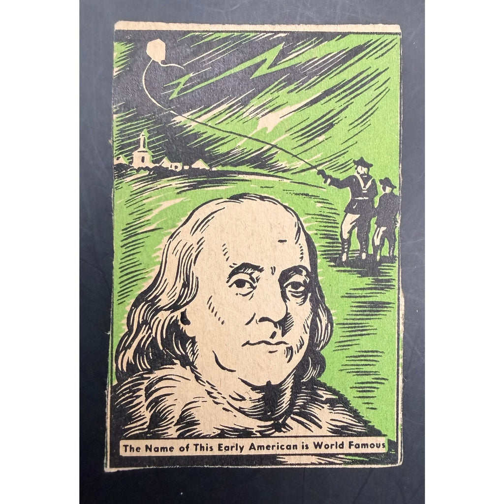 1937 Donut Corp Benjamin Franklin, US History, Inventor, Statesmen, Writer, Ben Franklin, Lightning, Kite, Founding Father, RARE!