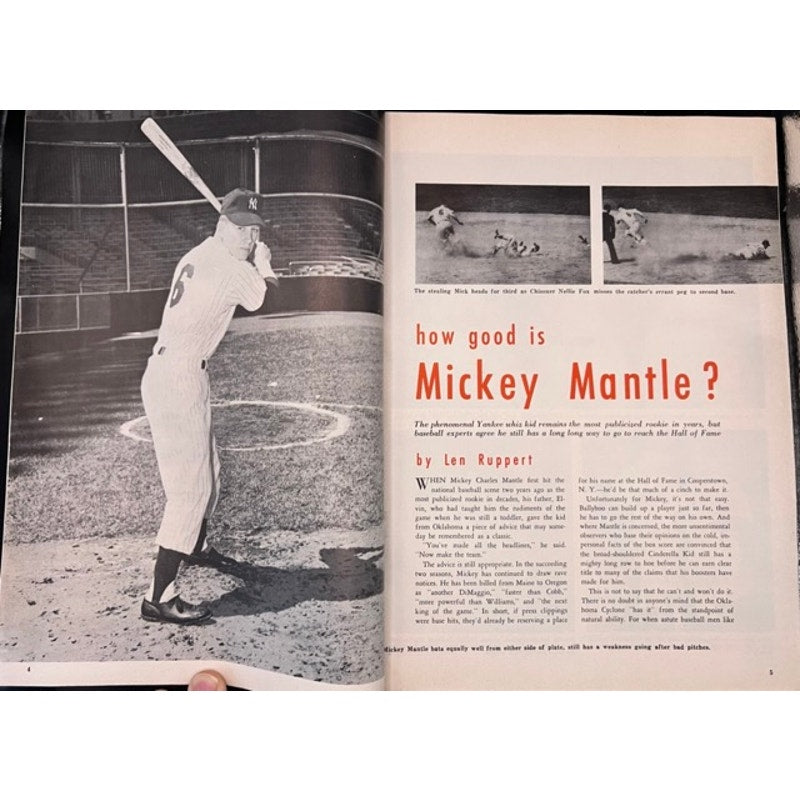 1953 Inside Baseball Slaughter, Stan Musial Magazine Satchel Paige Mickey Mantle