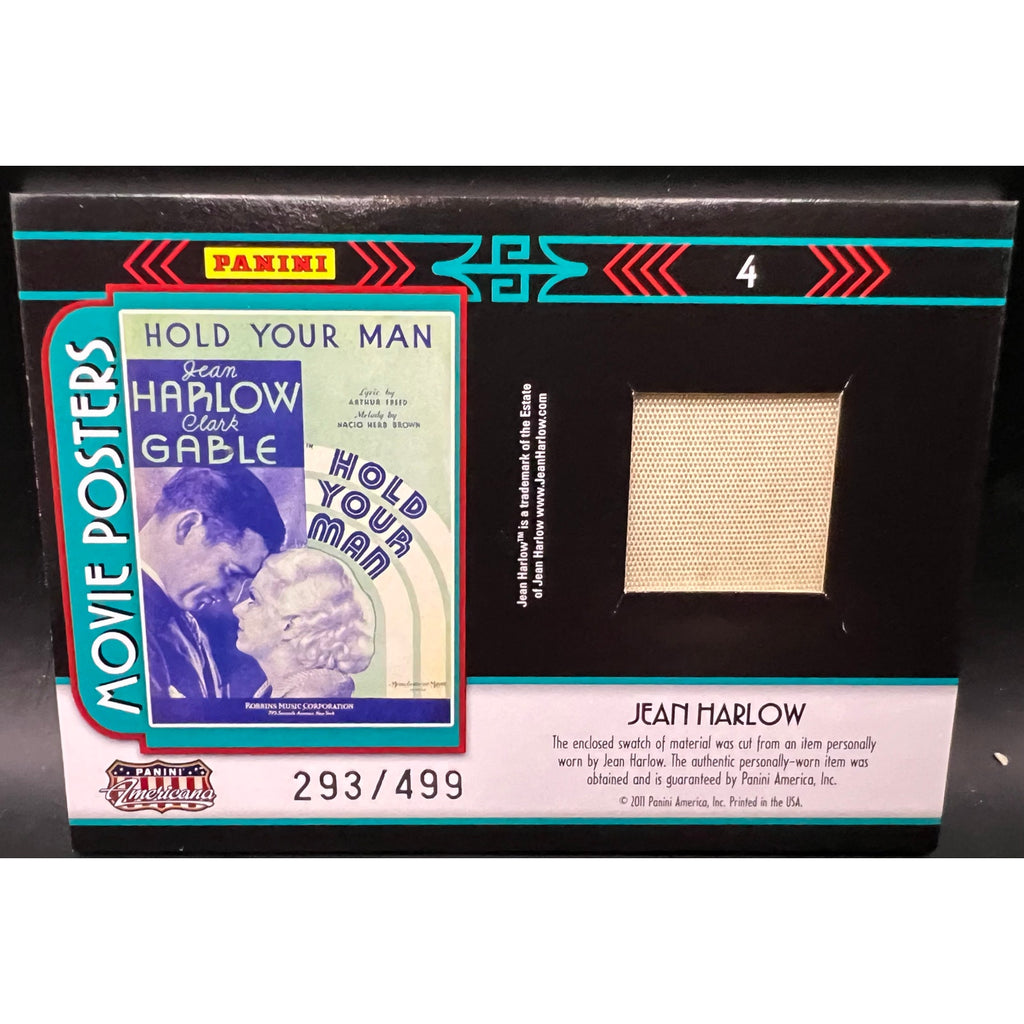 2010 Panini Americana Jean Harlow Dress Relic 293/499 Hold Your Man Clark Gable Hollywood
