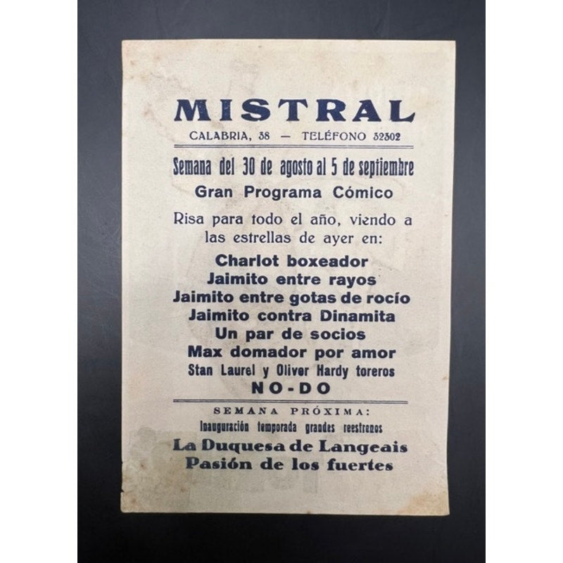 1945 Spanish Laurel and Hardy Movie Herald Handout The Bullfighters Hollywood, Babes in Toyland, Pardon Us, Blotto, Beau Hunks
