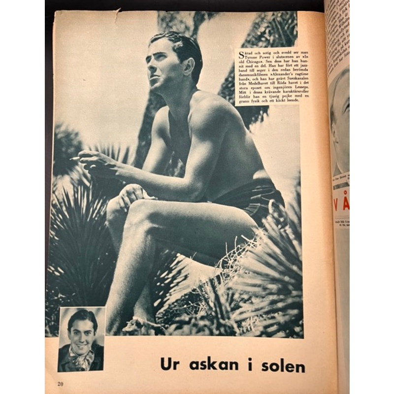 RARE 1938 Gary Cooper Magazine Film Journalen Marco Polo, Pride of the Yankees, Sergeant York, Farewell to Arms, The Texan