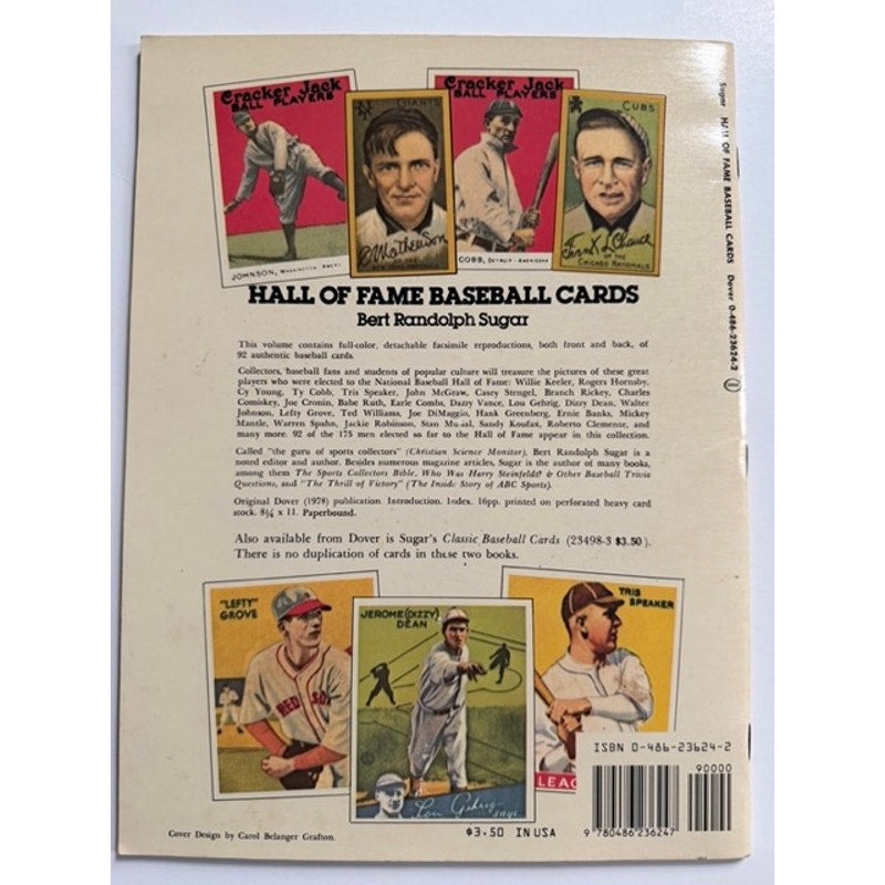 1978 Hall of Fame Baseball Cards Book Babe Ruth, Lou Gehrig, Mickey Mantle, Jackie Robinson, Ty Cobb, Joe DiMaggio, Ted Williams M
