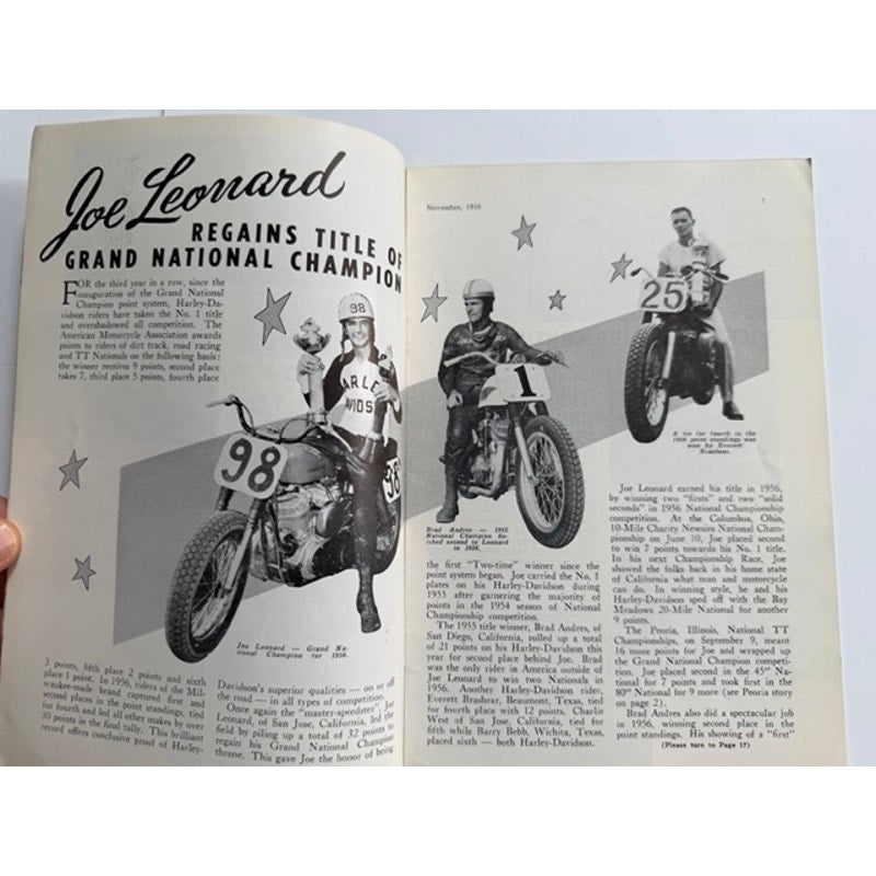 2 Rare 1956 The Enthusiast Motorcycle Magazines Nov & Dec Harley Davidson Elvis Presley, 1956 National TT Champions, Motorcyclists