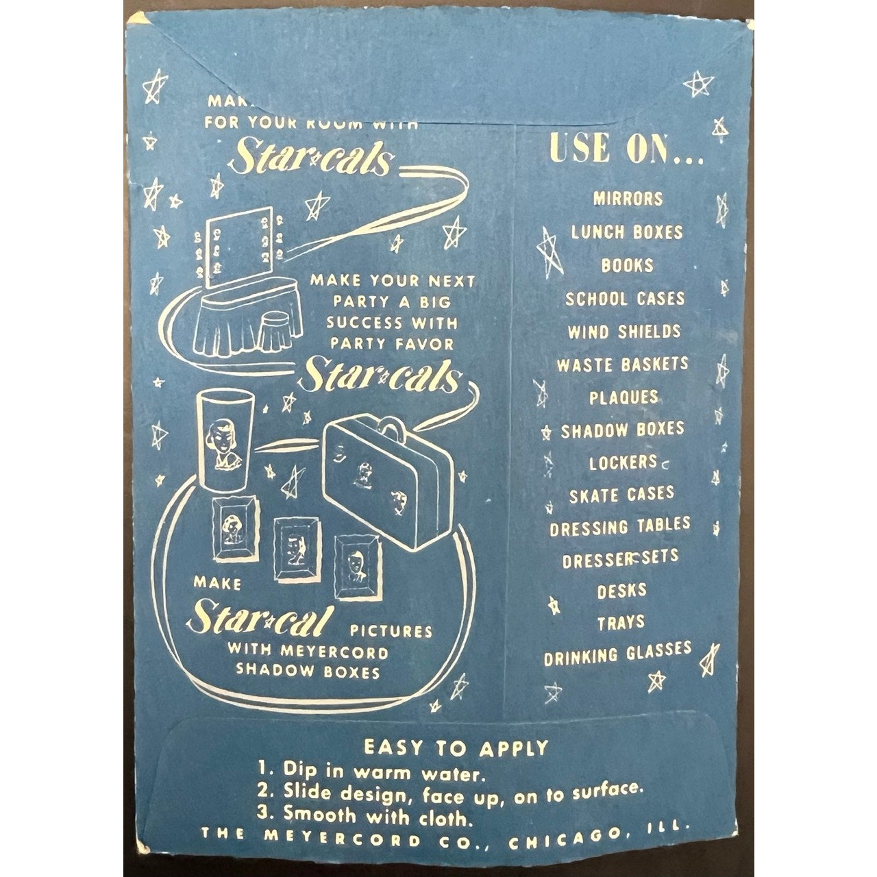 Rare 1952 Star Cal Decal John Wayne in Package! Duke True Grit, Cowboy, Quiet Man, The Searchers, Rio Bravo, Western