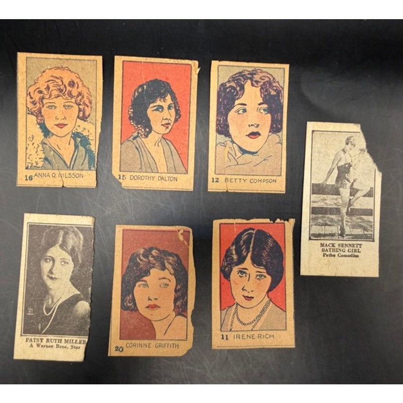7 - 1926 W512 Strip Cards Silent Movie Actresses Dorothy Dalton, Compson, Rich, Hollywood, Hollywoodland