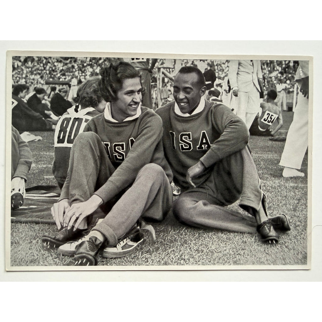 Large Size 1936 Olympia Jesse Owens Card USA Olympic Gold Medal Track and Field