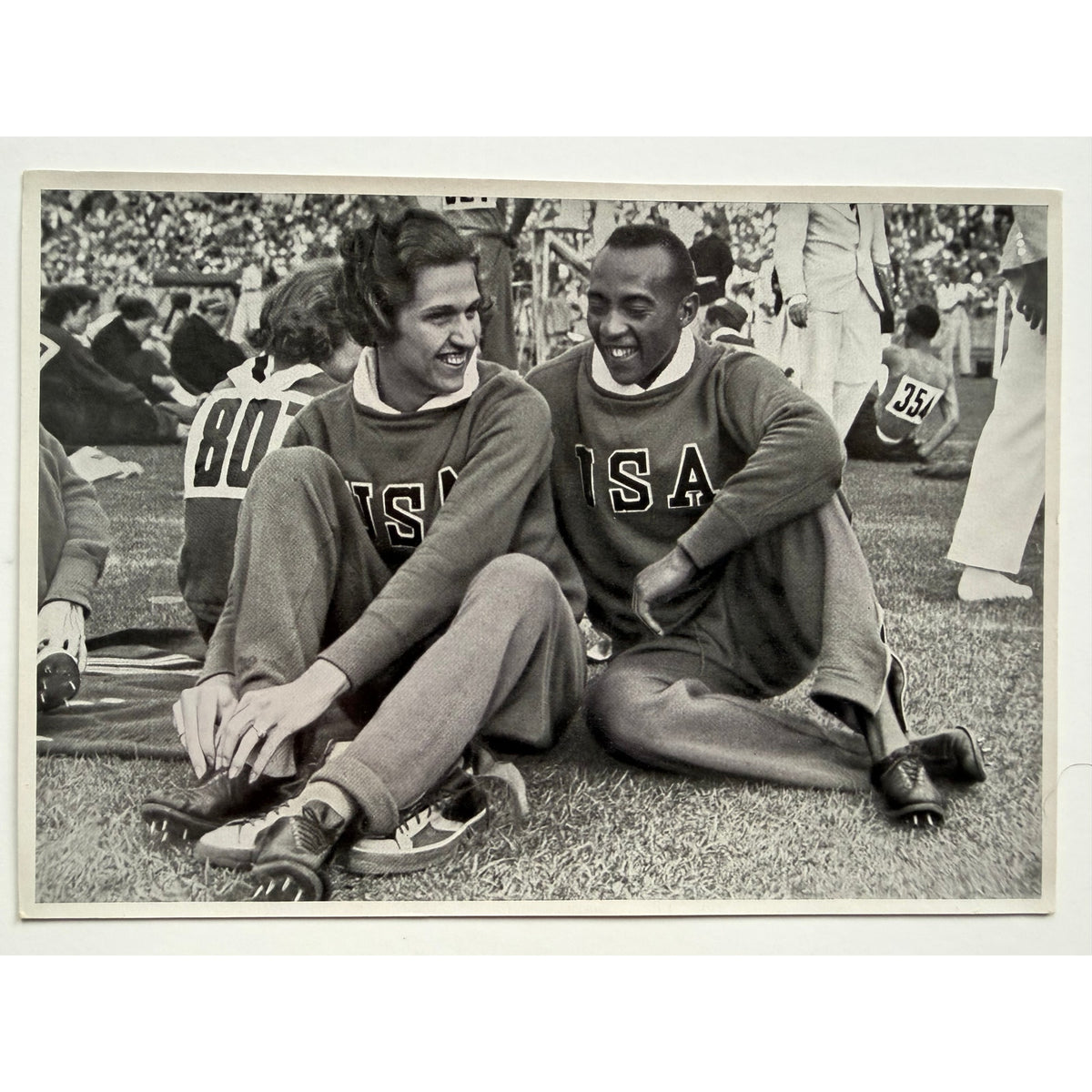 Large Size 1936 Olympia Jesse Owens Card USA Olympic Gold Medal Track and Field