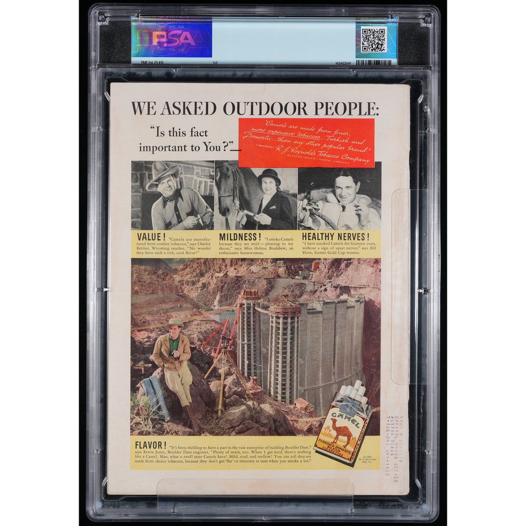 1935 Dizzy Dean Time Magazine PSA 5, Gashouse Gang, St. Louis Cardinals, Newsstand, Baseball, MLB, HOF World Series Champ