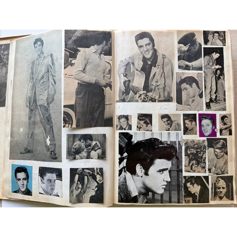 Massive 50's-70's Original Elvis Presley Scrapbook Photos, Clippings, Cards, 250 Pages, The King , Graceland, Jailhouse Rock, King Creole