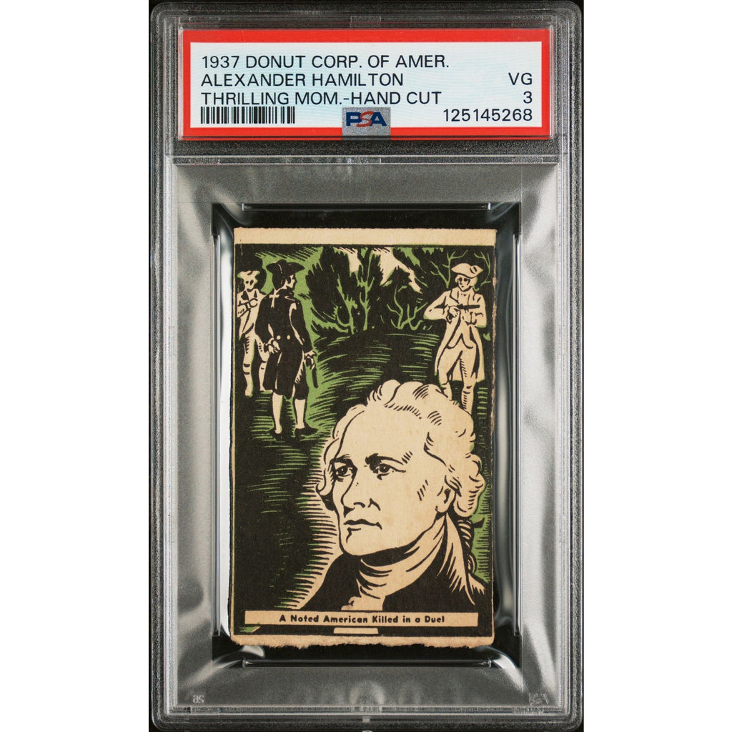 RARE 1937 Donut Corp Alexander Hamilton PSA 3, Hand Cut, Only 4 Graded, US Founding Father, A. Ham, George Washington, Lafayette