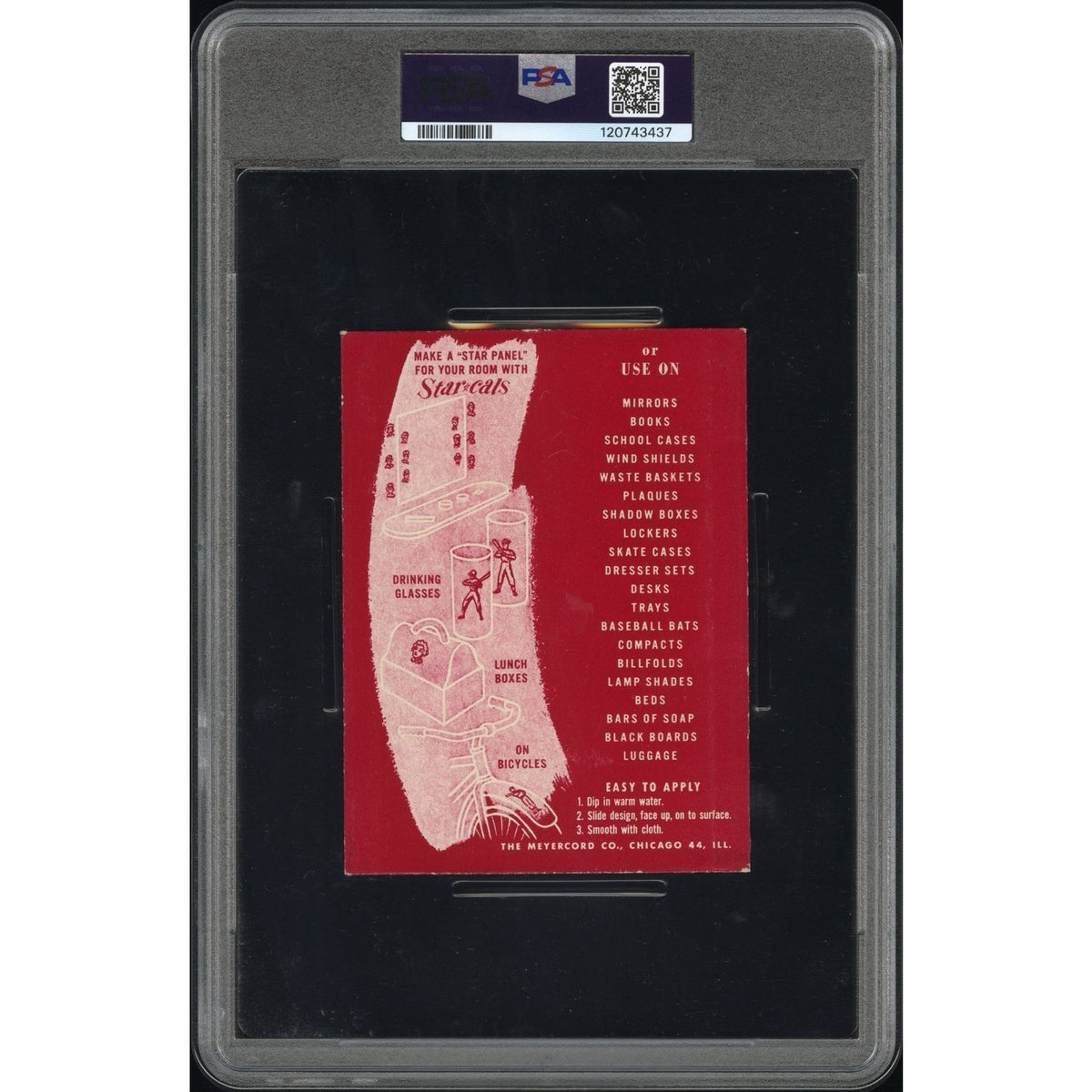1952 Star Cal Decal Yogi Berra PSA New York Yankees Type 2 Ed Lopat 10 Graded