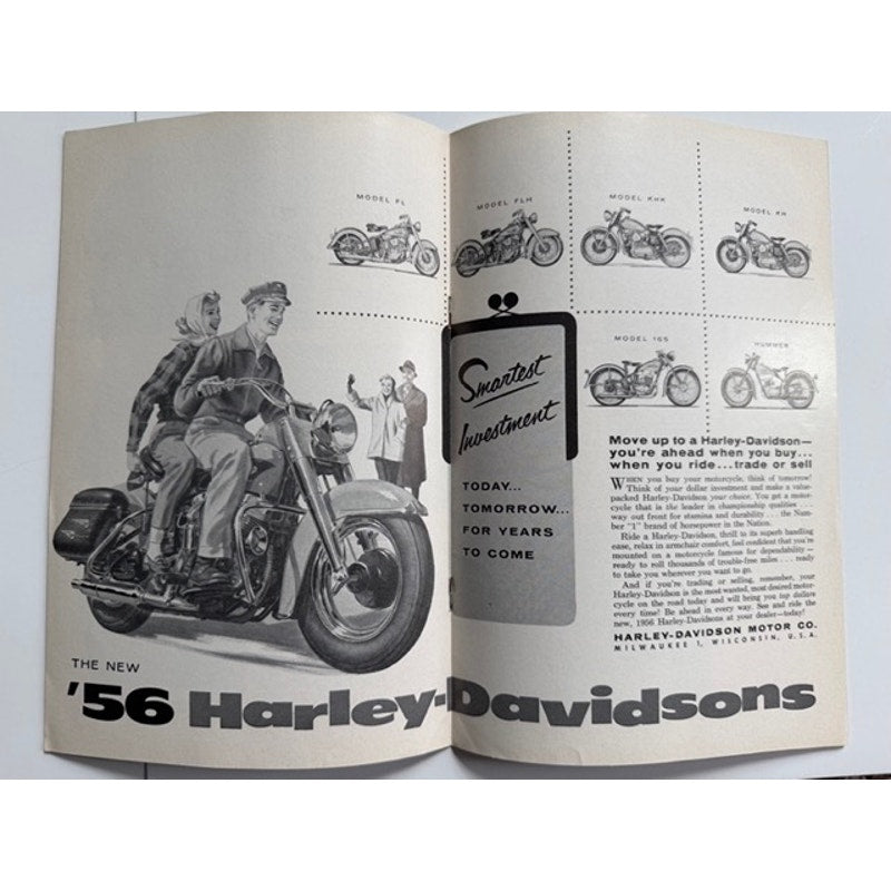 2 Rare 1956 The Enthusiast Motorcycle Magazines Jan & Feb Harley Davidson Motorcycles