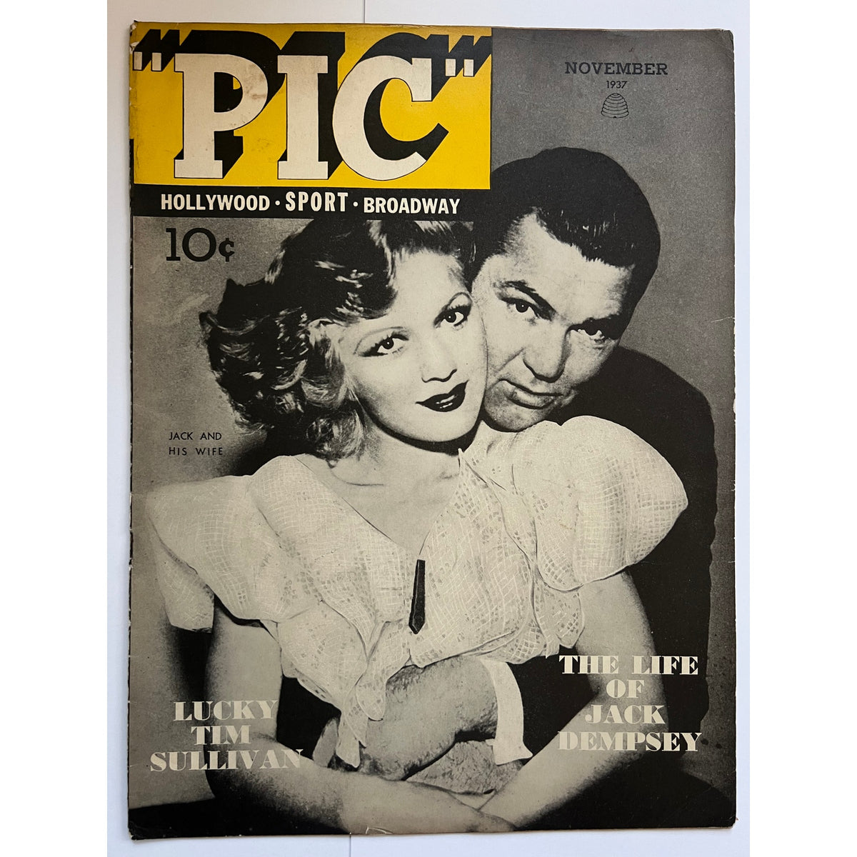 RARE 1937 Pic Jack Dempsey Magazine Manassa Mauler Champ Hollywood Sport Boxing, New York Yankees, Joe DiMaggio