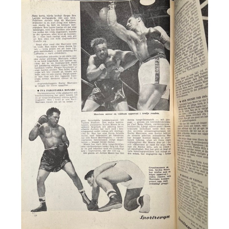 1966 Swedish Rekord Journal Rocky Marciano Magazine Boxing Brockton Blockbuster