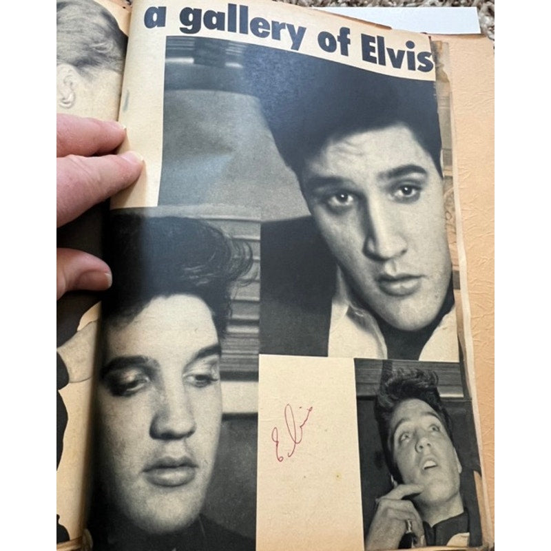 Original 1960's Elvis Presley Scrapbook US Army Post Germany Photos Magazines, Elvis is Back, Frank Sinatra, Surrender, Now or Never