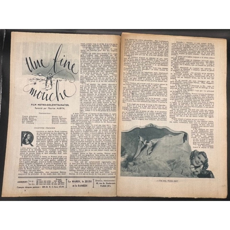 1938 Le Film Complet Jean Harlow Magazine Libeled Lady William Powell Platinum Blonde Spencer Tracy, Myrna Loy