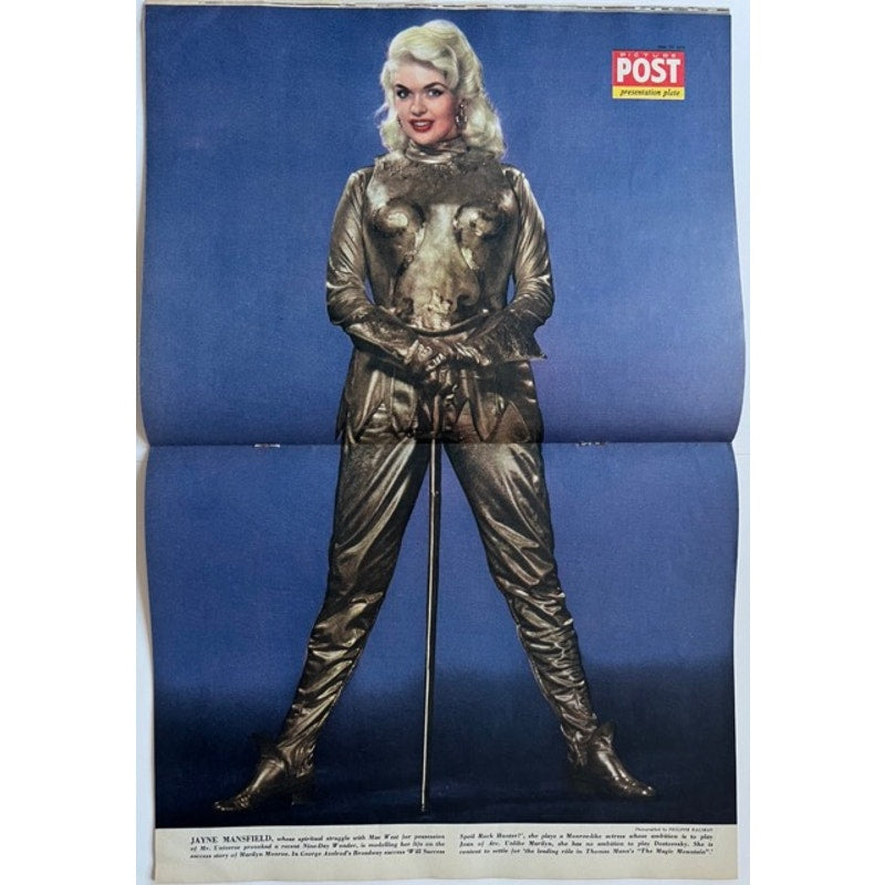 RARE 1956 Australian Jane Mansfield Magazine Shining Armour, Queen Elizabeth