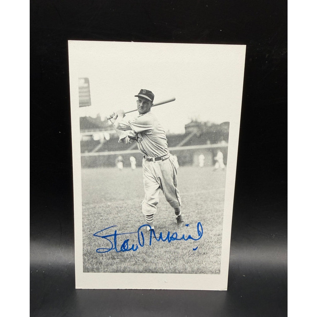 1940s Stan Musial Autographed Post Card Musial Rookie Stan the Man, St. Louis Cardinals JSA