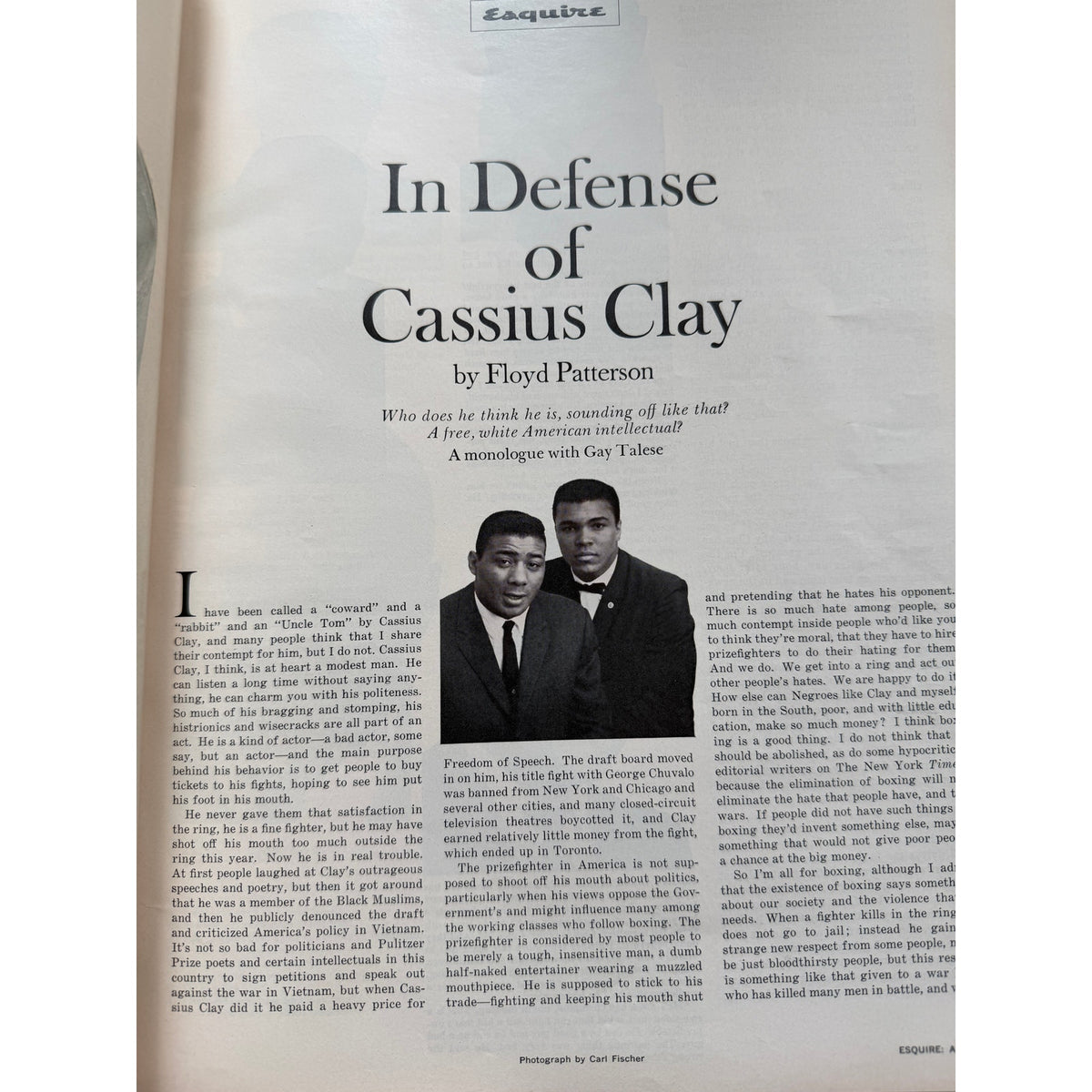 1966 Esquire Floyd Patterson Cassius Clay Magazine, The Greatest Muhammad Ali Boxing, Heavyweight Champ