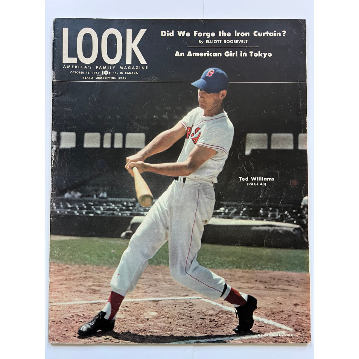 CLEAN 1946 Ted Williams Magazine Look, Teddy Ballgame, Boston Red Sox, Baseball, The Thumper, Splendid Splinter, The Kid, HOF, MLB